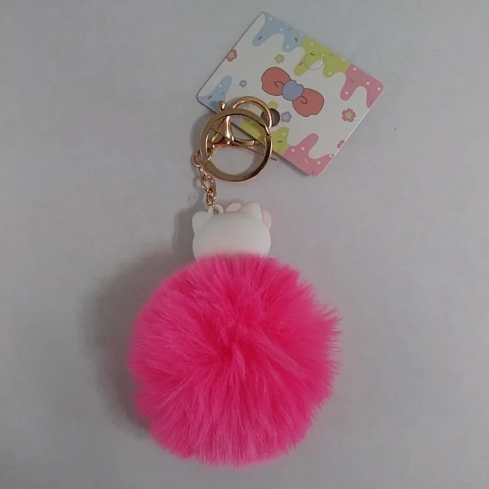 Hello Kitty Pink Pom Pom Keychain *NWT*